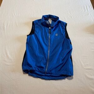 Cannondale Vented Full Zip Size Large Blue and Black Sleeveless Cycling Vest‎